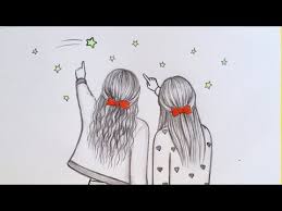 Best friends.drawing by me more. Bff Drawing Youtube Bff Drawings Drawings Of Friends Best Friend Drawings