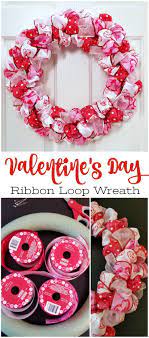 Valentine S Day Ribbon Loop Wreath Simple Diy Wreath Craft Diy Valentines Day Wreath Valentine Wreath Craft Diy Valentines Crafts