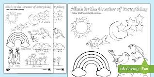 On the seventh day of creation god rested. Allah S Wonderful Creations Coloring Pages Teacher Made