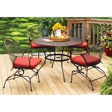 Better Homes And Gardens Wrought Iron Patio Dining Set Clayton Court Cushioned 5 Piece Red Walmart Com In 2020 Patio Dining Set Better Homes And Gardens Garden Patio Furniture