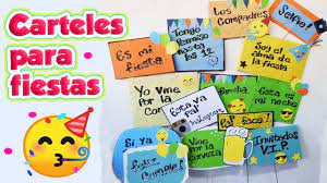 Por lo general, los carteles son sólo observados por. Carteles Para Fiestas Diy Manualidades Youtube