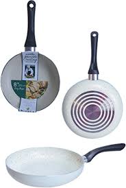 Eurohome Non Stick Marble Coated 8 Frying Pan Pan Beige