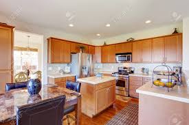 kitchen room with granite top dining