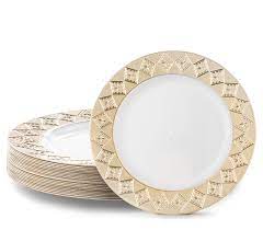 Our all inclusive party packages are perfect for weddings and upscale dinners and events. Vintage Plastic Party Disposable Plates 10 25 Inch Hard Round Wedding Dinner Plates White With Gold Rim 20 Pack Elegant Fancy Heavy Duty Party Supplies Plates For Holidays Occasions