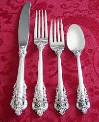 Grand victorian first production 1973. Wallace Grande Baroque Sterling Silver Place Setting Flatware Etsy Flatware Set Sterling Silver Flatware Beautiful Flatware