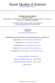 Pdf Academic Urban Legends
