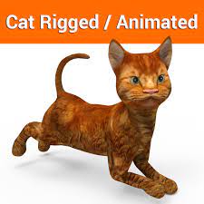 3d Model Of Cat Rigged Animation 3d Model Cats Cat Facts Striped Cat