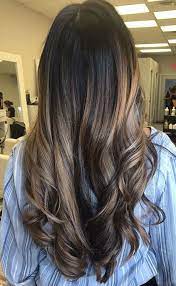 Balayage Sandy Blonde On Dark Hair Short Black Natural Hairstyles Black Hair With Highlights Thick Hair Styles