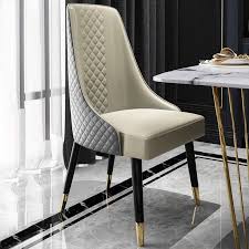 Modern Mid Century Faux Leather Dining Chair Upholstered In Gray Orange Set Of 2 In 2021 Luxury Dining Chair Leather Dining Chairs Upholstered Chairs