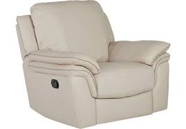 Cindy Crawford Home Grand Palazzo Beige Leather Rocker Recliner Rocker Recliners Recliner Leather Sofa