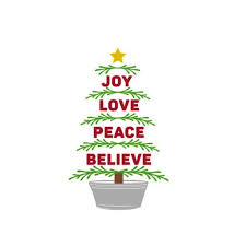 Joy Love Peace Believe Christmas Tree In A Metal Bucket Vinyl Etsy Peace And Love Metal Bucket Joy