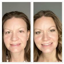 Before and after perfect makeup for vacation Eyes-trust, basic and foxy  Bright highlight-linen Main highlight-aura Contour-olive Bronzer-bella Lip  and cheek-plum Absolutely loving my new routine goes