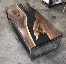 Could you do this with standard wood finishes like stains and varnishes? Awesome Wood Table Wood Resin Table Woodworking Diy Coffee Table
