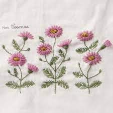 Yumiko Higuchi Cosmos Embroidery By Gail Embroidery Flowers Pattern Embroidery Craft Japanese Embroidery