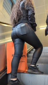 Tight Leather Look Teen - Candid Best Premium