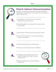Worksheets are characterization work 1, characterization work 2, name date class direct indirect characterization, defining characterization, identifying characters through characterization. Which Sentence Is An Example Of Indirect Characterization