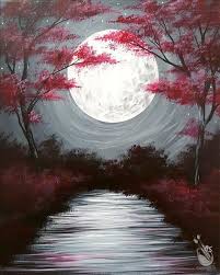 Midnight Walk Saturday May 18 2019 Painting With A Twist Farmington Mi Moon Painting Amazing Art Painting Painting Art Projects