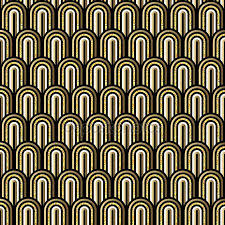 Black And Gold Art Deco Seamless Gold White And Black Simple Art Deco Wave Scales Pattern Simple Art White And Black Art Deco