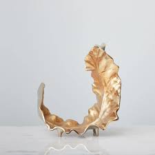 60'' h x 17.5'' w x 9'' d. Golden Leaf Sculpture