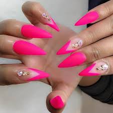 Check out our neon pink acrylic selection for the very best in unique or custom, handmade pieces from our shops. Nails Acrylic Coffin Nails With Stiletto Pinky Naily