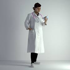 3d Scan Woman Doctor 003 3d Model In 2020 Female Doctor 3d Model Character Model