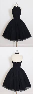 Black Halter Short Sleeve Homecoming Dress A Line Open Back Short Prom Dress Sh239 Black Prom Dress Short Ball Dresses Halter Homecoming Dress