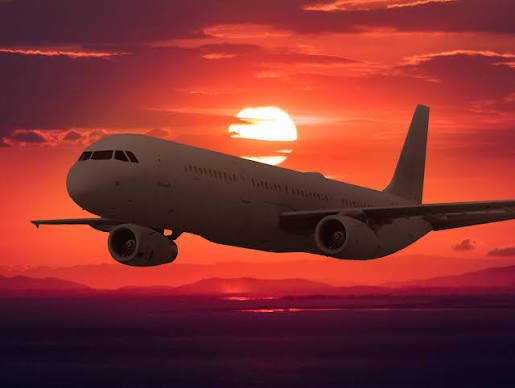 Poster Airplane in the Sunset