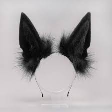 Amazon.com: Faux Fur Fox Wolf Ears Headband Furry Tail Hairband Cosplay  Costume Anubis Fancy Dress (Black Ear 1) : Clothing, Shoes & Jewelry