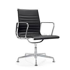 Find deals on products in chairs & sofas on amazon. Eames Black Aluminum Conference Executive Group Management Ribbed Back Pu Real Leather Executive Swivel Office Desk Chair With No Wheels China Office Chair Swivel Chair Made In China Com