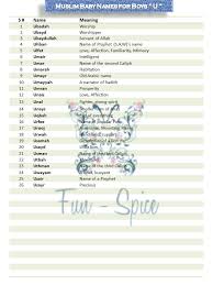 Fun Spice Unique Boys Islamic Names With Meaning Start With U