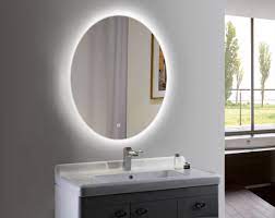 Bathroom mirror led light frame 3. Wall Mounted Oval Dimmable Led Lighted Bathroom Mirror With Light Dimmer China Led Mirror Mirror Made In China Com
