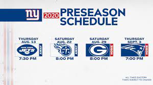 Giants Preseason Schedule 2022 Giants Schedule 2020: Preseason Dates And Times