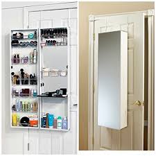 Mirror Cosmetic Make Up Beauty Organizer Over Door Wall Hang Space Saving White Details Can Be Foun Mirror Door Over The Door Mirror Jewelry Storage Cabinet