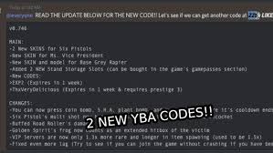 May 23 new codes added! Yba Update New Codes New Skins More Stand Storage Youtube