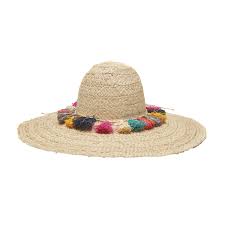 Mar Y Sol Paloma Wide Brim Floppy Sun Hat W Colorful Tassels Natural Floppy Sun Hats Raffia Hat Hats