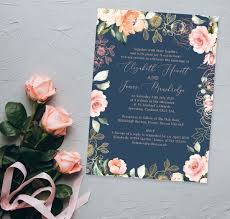 Beautiful Navy Blue Blush Pink Gold And Rose Gold Wedding Invitations With Watercolour Rose Gold Wedding Invitations Floral Wedding Invitations Rose Wedding