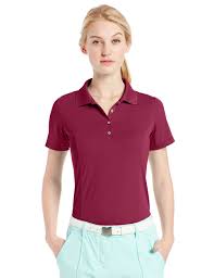 Women Golf Clothing Adidas Golf Womens Puremotion Solid Jersey Polo Tribe Berry Small Polo Shirt Women Golf Outfit Golf Attire Women