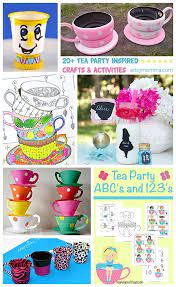 20 Tea Party Crafts Chimpanzees For Tea Review Tea Party Crafts Tea Party Activities Tea Party Games