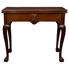 18th Century Irish Mahogany Rectangular Top Fold Over Card Table Dinning Room Decor Table Cards Mahogany