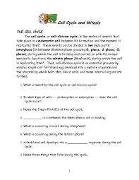 The meiosis is called reductional cell division since the four daughter cells formed have half the number of chromosomes than the mother cell. Cell Division Reading Comprehension Worksheet Mitosis And Meiosis Science Answer Key 34 Section 31 The Rock Cycle Worksheet Answers Worksheet These Questions Can Be Used For The Preparation