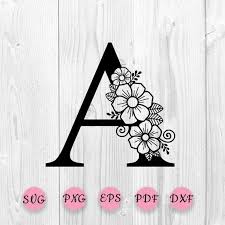 Download Flower Letter Svg Botanical Letter Svg One Letter A Svg Etsy Floral Letter A Alphabet Svg Flower Alphabet