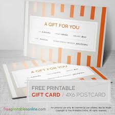 Giftly online gift cards printable gift cards email. Orange Stripes Postcard Gift Card Free Printables Online