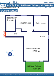 Grundriss Aktuell 2 Zimmer Wohnung Verkauf In Dorfen Von Immobilienmakler Munchen Santiimmobilien