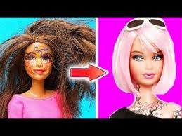 Start by washing and blow drying her hair, then use scissors, curling tongs and hair dye to create a brand new hairstyle. Diy Barbie Hair Transformations Barbie Doll Hairstyles Barbie Hairstyle Tutorial For Kids Youtube