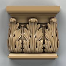 Carved Column Capital 3d Model Pillar Design Wood Carving Designs Carving