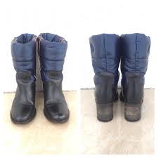Tommy Hilfiger Royal Blue Leather Puffer Ankle Euro 36 Boots Booties Size Us 5 5 Regular M B 60 Off Retail