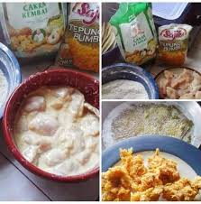 Resep Ayam crispy Bahan : 500 gr daging ayam 2 gelas tepung terigu cakra 1  gelas tepung bumbu sajiku 1 sdm tepung kanji 1 butir telur 1/4 sdt soda kue  1/2 sdt