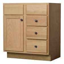 Bathroom vanity 24 w/ top mirror white ceramic sink faucet single wood modern. Quality One 31 1 2 H Unfinished Oak Vanity Cabinet At Menards
