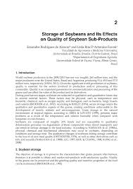 Pdf Storage Of Soybeans And Its Effects On Quality Of