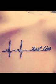 Heartbeat Tattoo I D Like One Like This But With Stay With Me Instead Of The Just Live Heartbeat Tattoo Tattoos Heartbeat Tattoo Ideas